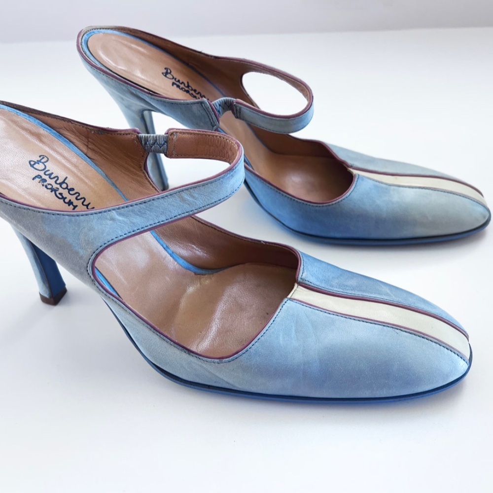 Vintage Burberry Prorsum Pale Blue Slip-On High Heel Shoes EU 39 1/2